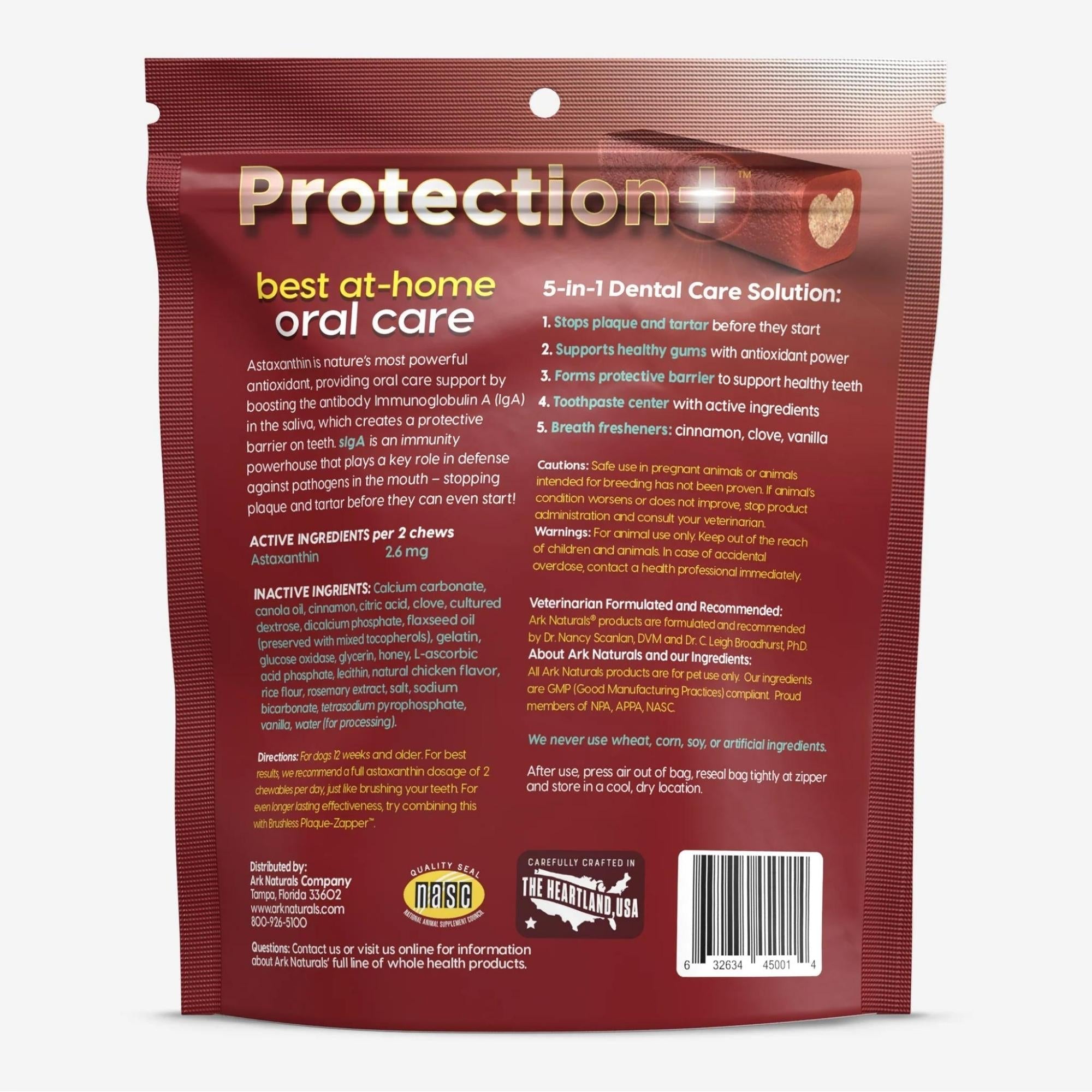 Ark Naturals Protection+ 5-in-1 Toothpaste Large Dog Chews, 18 oz