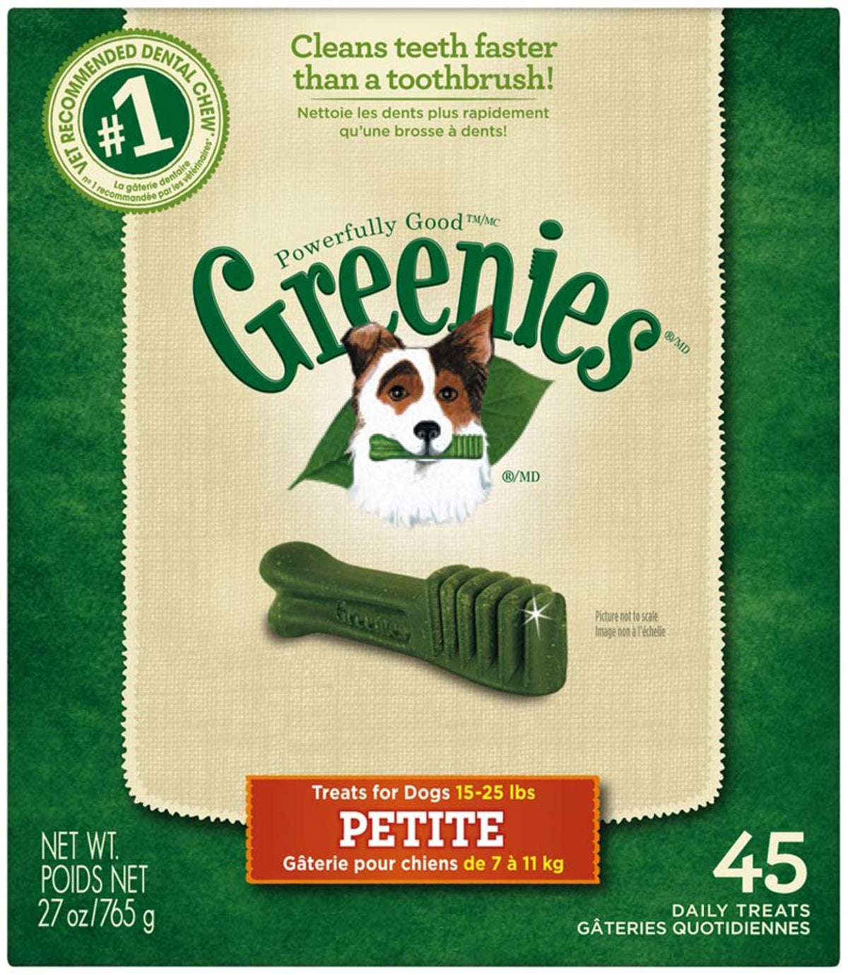 Greenies Dog Dental Treats Petite, Original, 1ea/27 oz, 45 ct