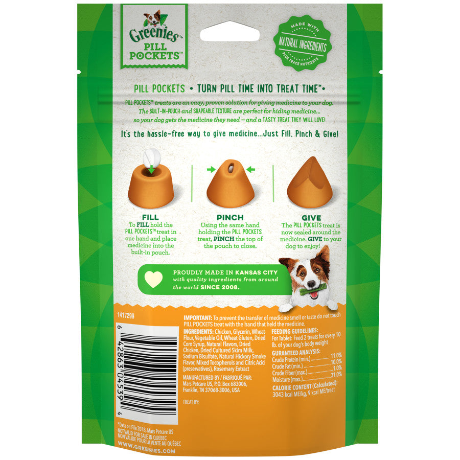 Greenies Pill Pockets for Tablets, Chicken, 30 Count