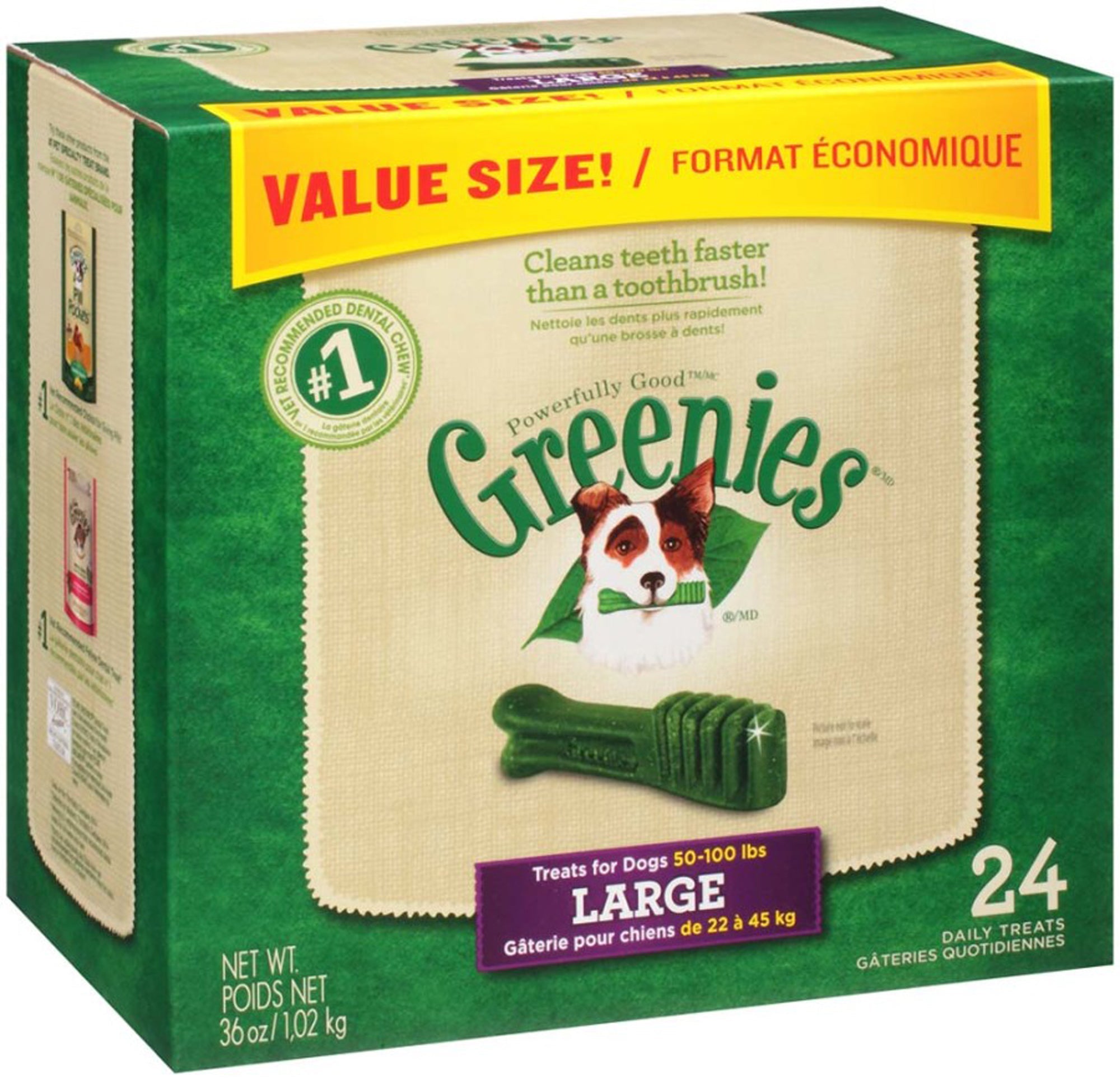 Greenies Original Large Dog Dental Treats, 36 oz, 24 Count