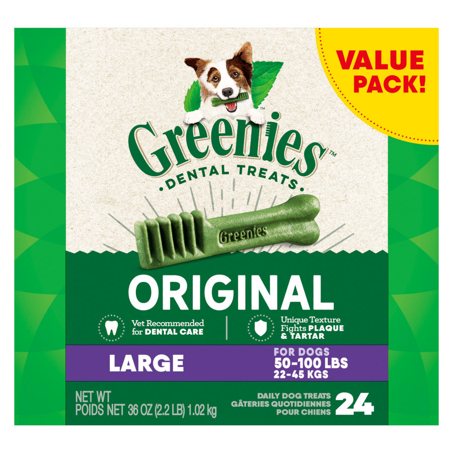 Greenies Original Large Dog Dental Treats, 36 oz, 24 Count