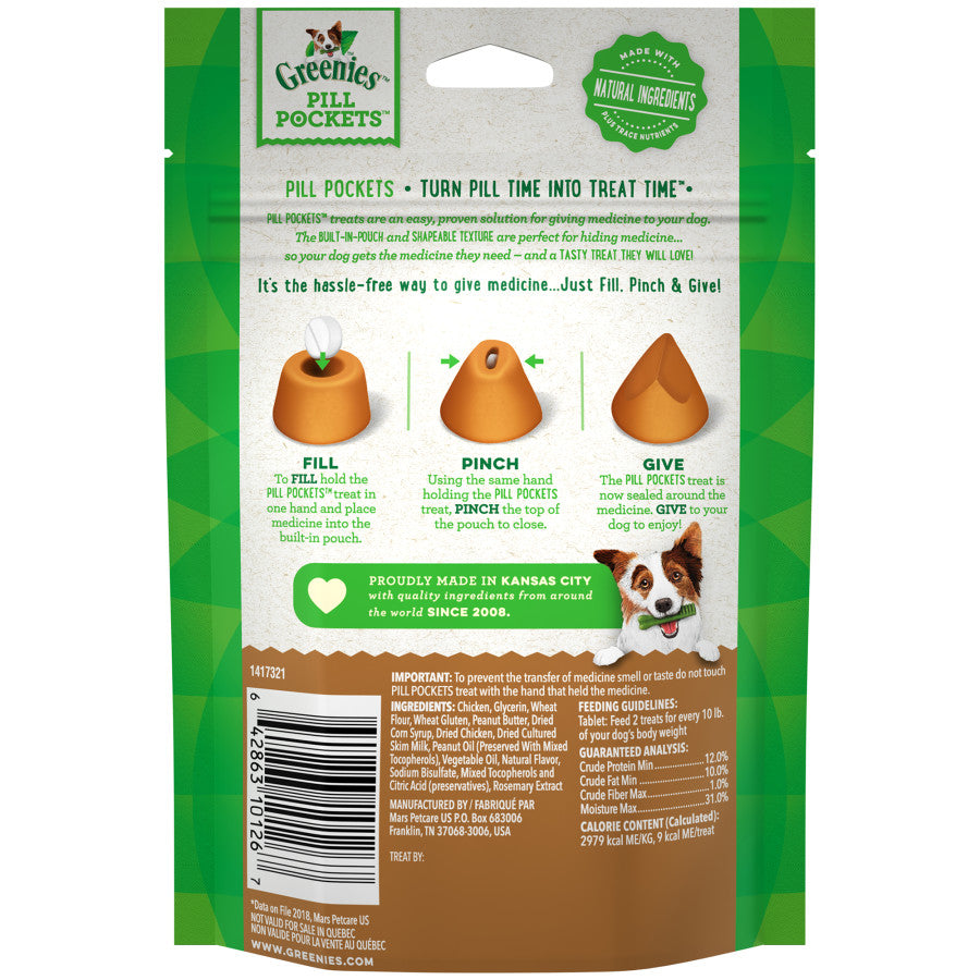 Greenies Pill Pockets for Tablets, Peanut Butter, 30 Count