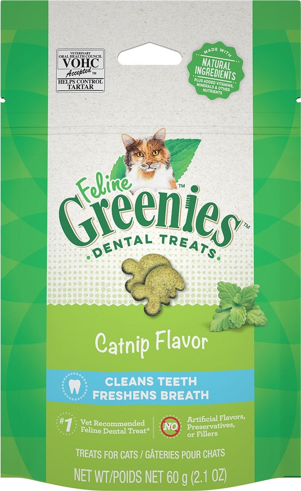 Greenies Feline Adult Cat Dental Treats Catnip, 2.1 Oz