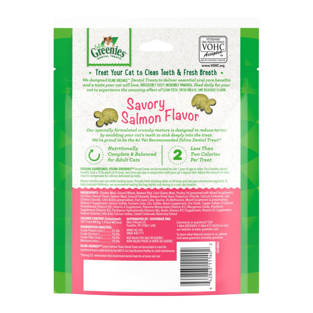 Greenies Feline Adult Cat Dental Treats Savory Salmon, 4.6 Oz