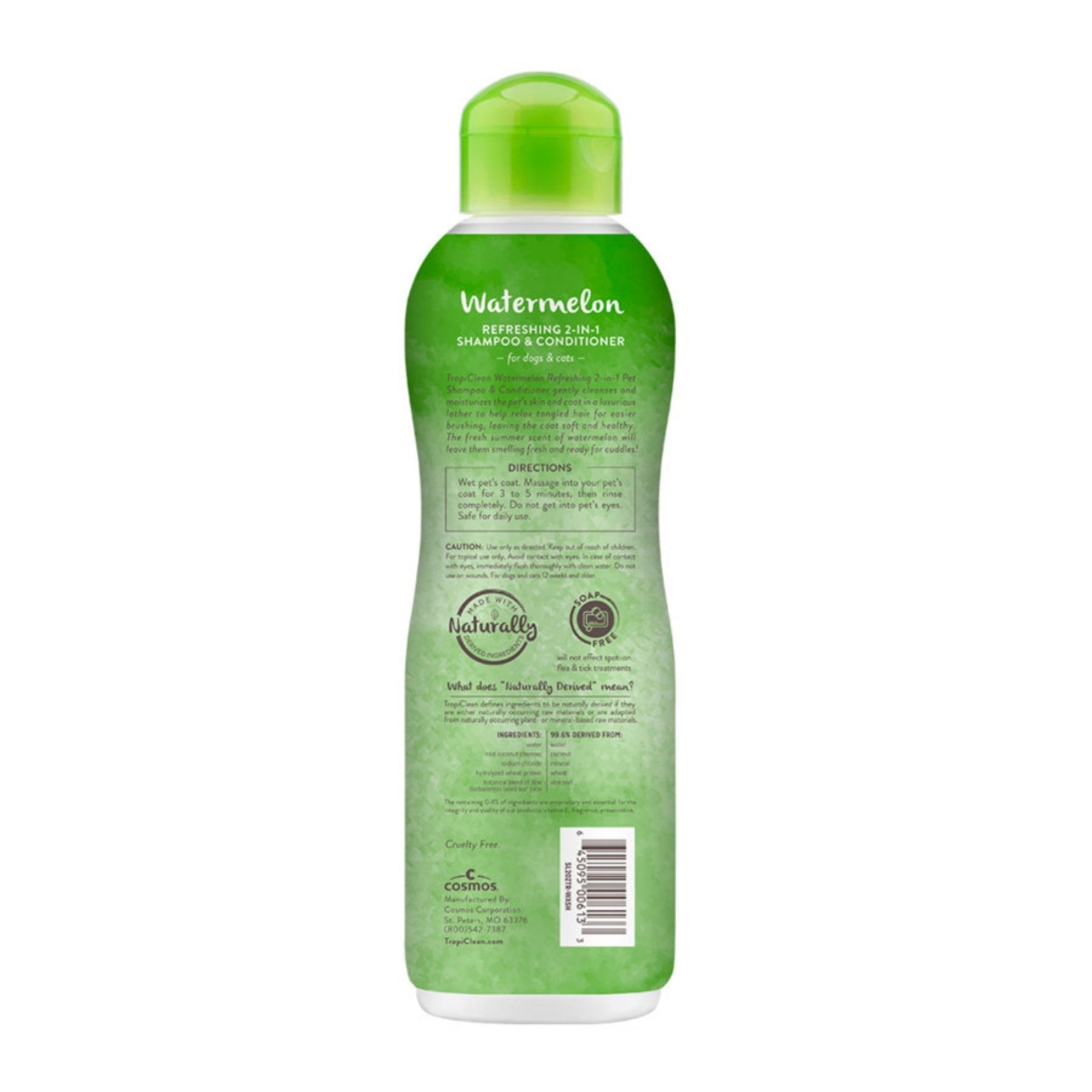 TropiClean Refreshing 2-in-1 Pet Shampoo and Conditioner Watermelon