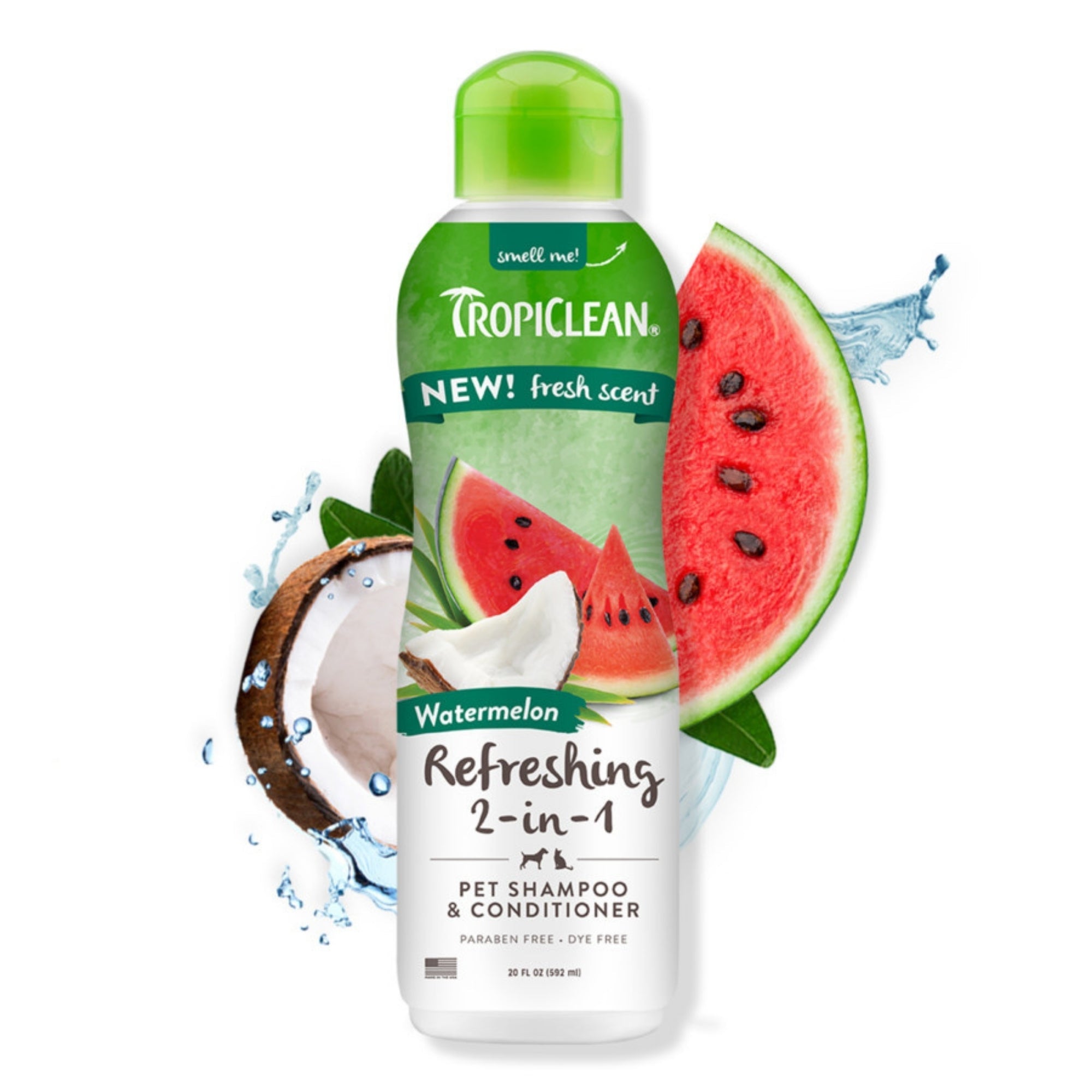 TropiClean Refreshing 2-in-1 Pet Shampoo and Conditioner Watermelon