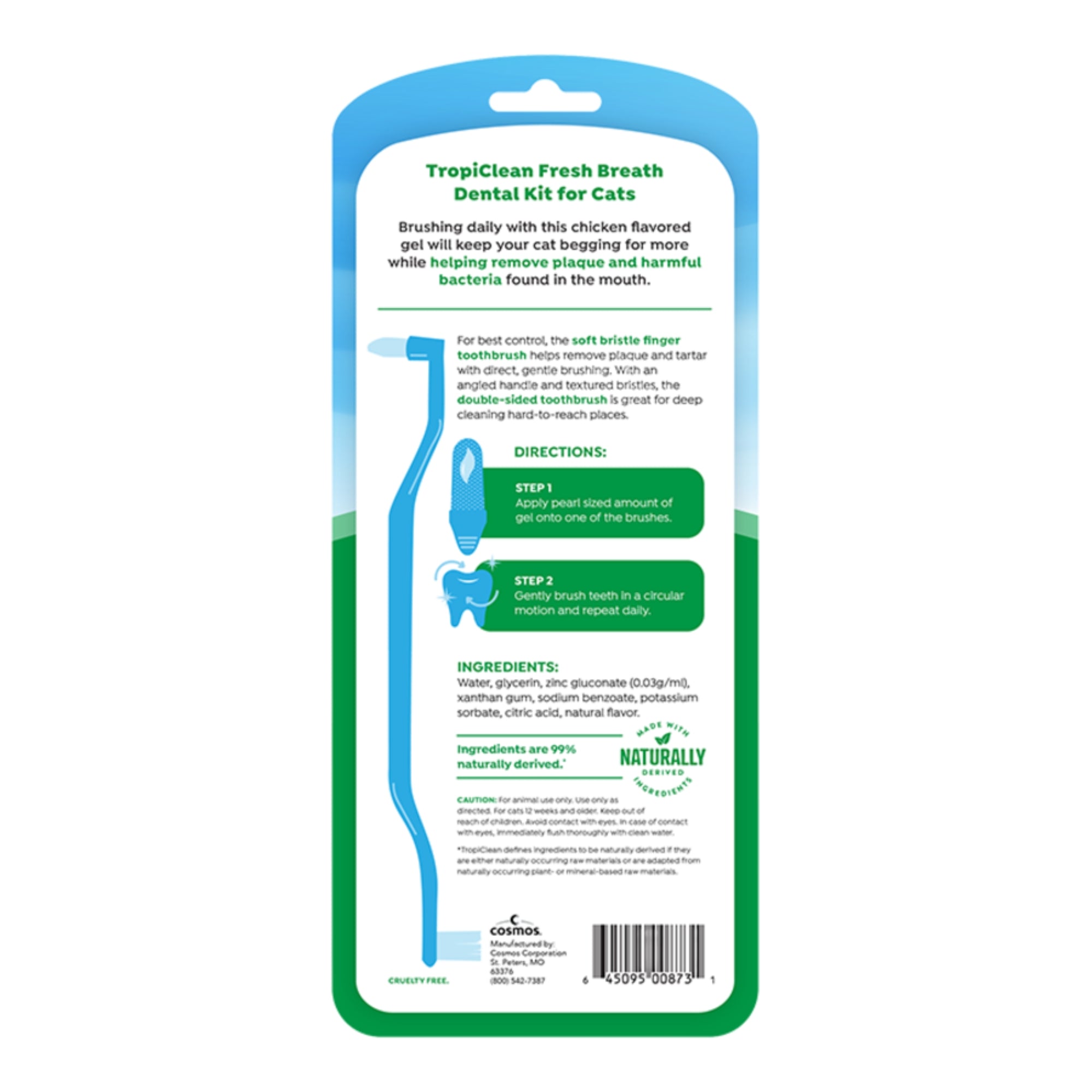 Fresh Breath By TropiClean Cat Odor & Tartar Control Dental Kit