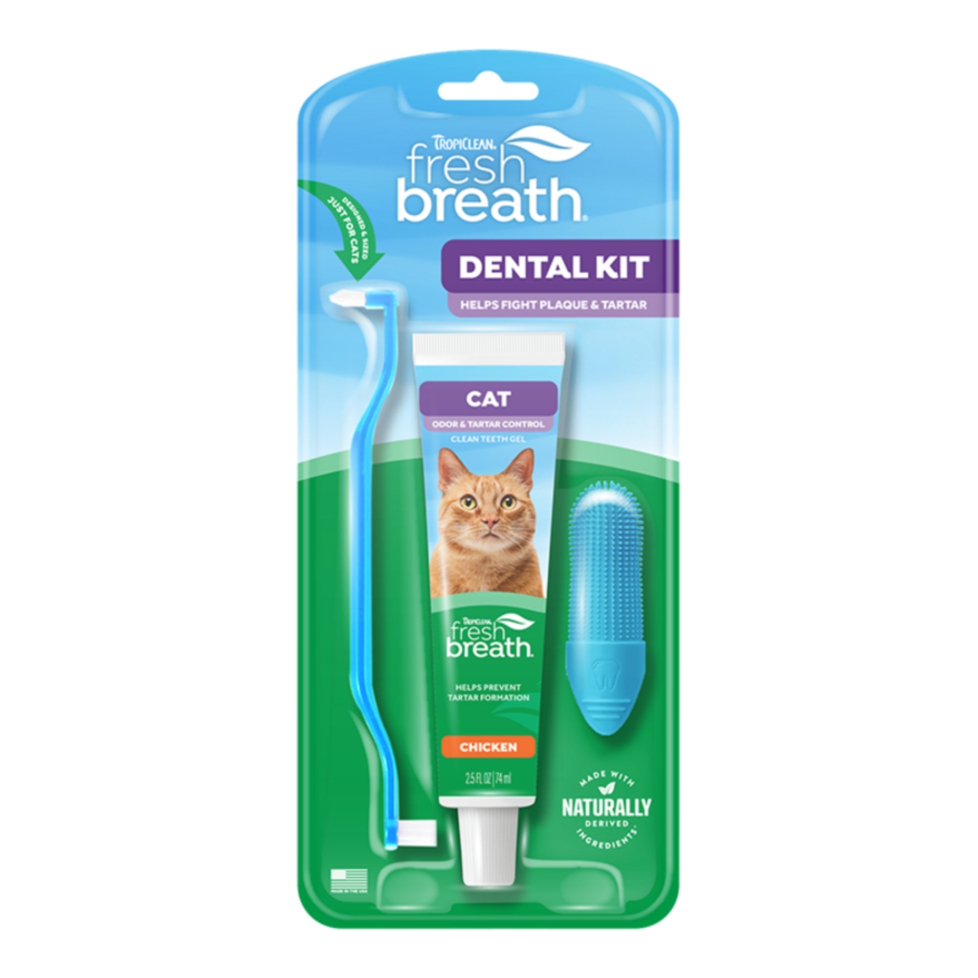 Fresh Breath By TropiClean Cat Odor & Tartar Control Dental Kit