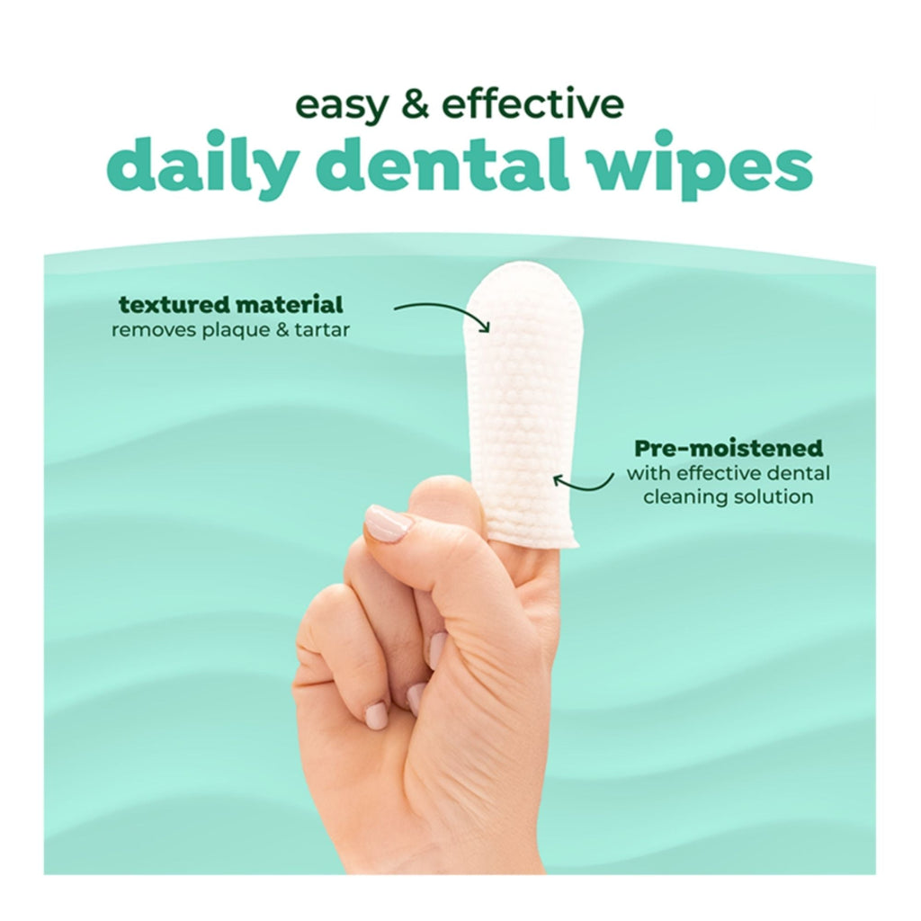 Fresh Breath By TropiClean Dog & Cat Finger Dental Wipes 50Ct