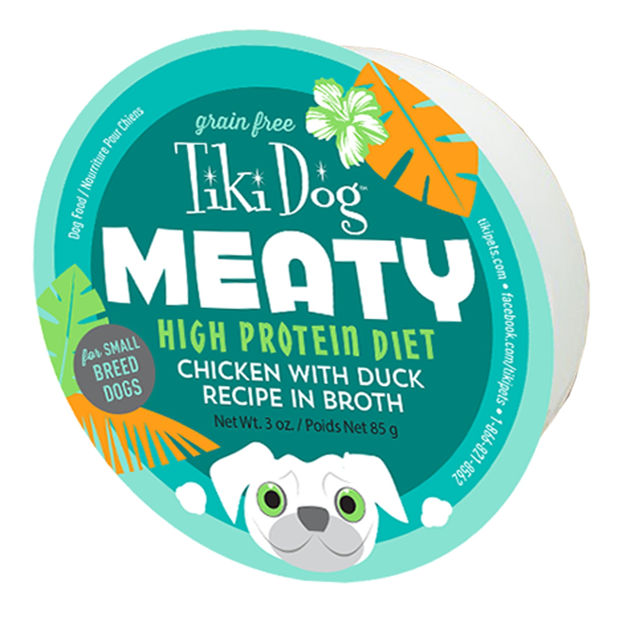 Tiki Dog Mighty Chicken & Duck Wet Dog Food, 3 oz (Case of 4)