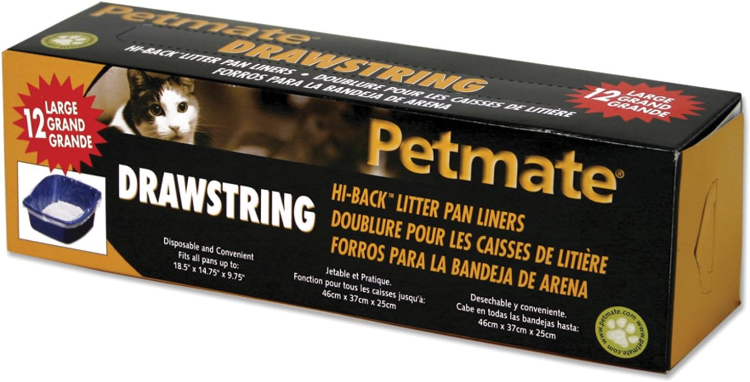 Petmate Hi-Back Drawstring Litter Pan Liners