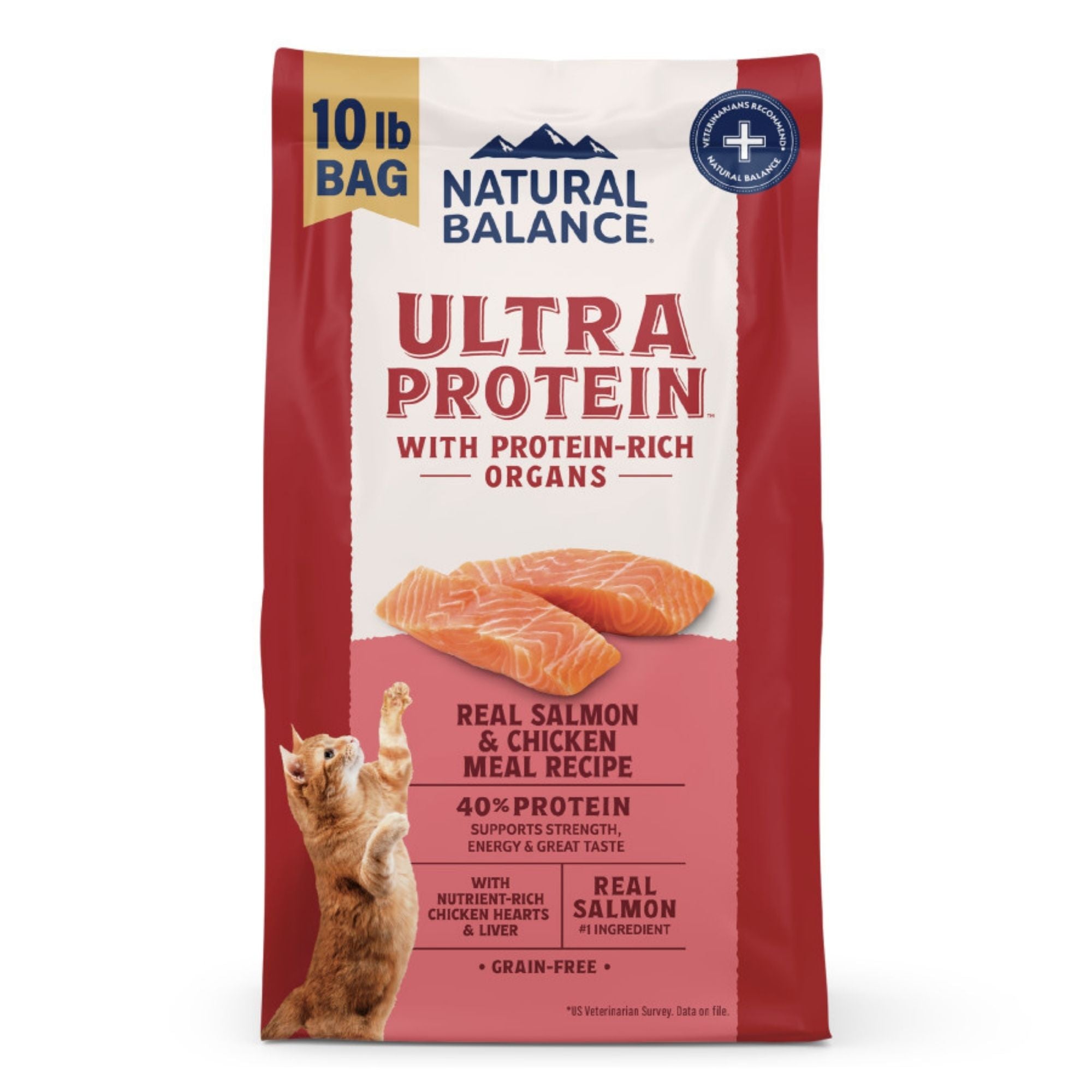 Natural Balance Pet Foods Ultra Protein Dry Cat Food Salmon & Chicken, 1ea/10 lb