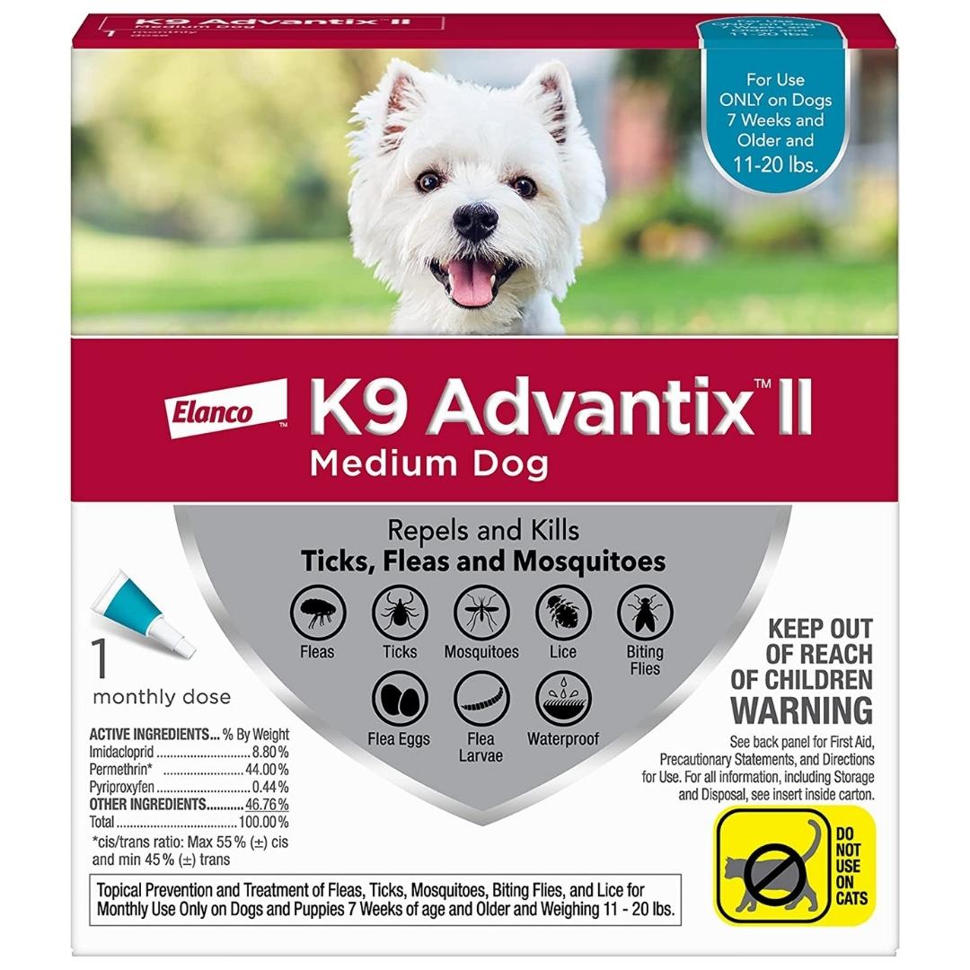 Advantage II Flea Treatment for Medium Dogs 11-20 lbs, Single Dose