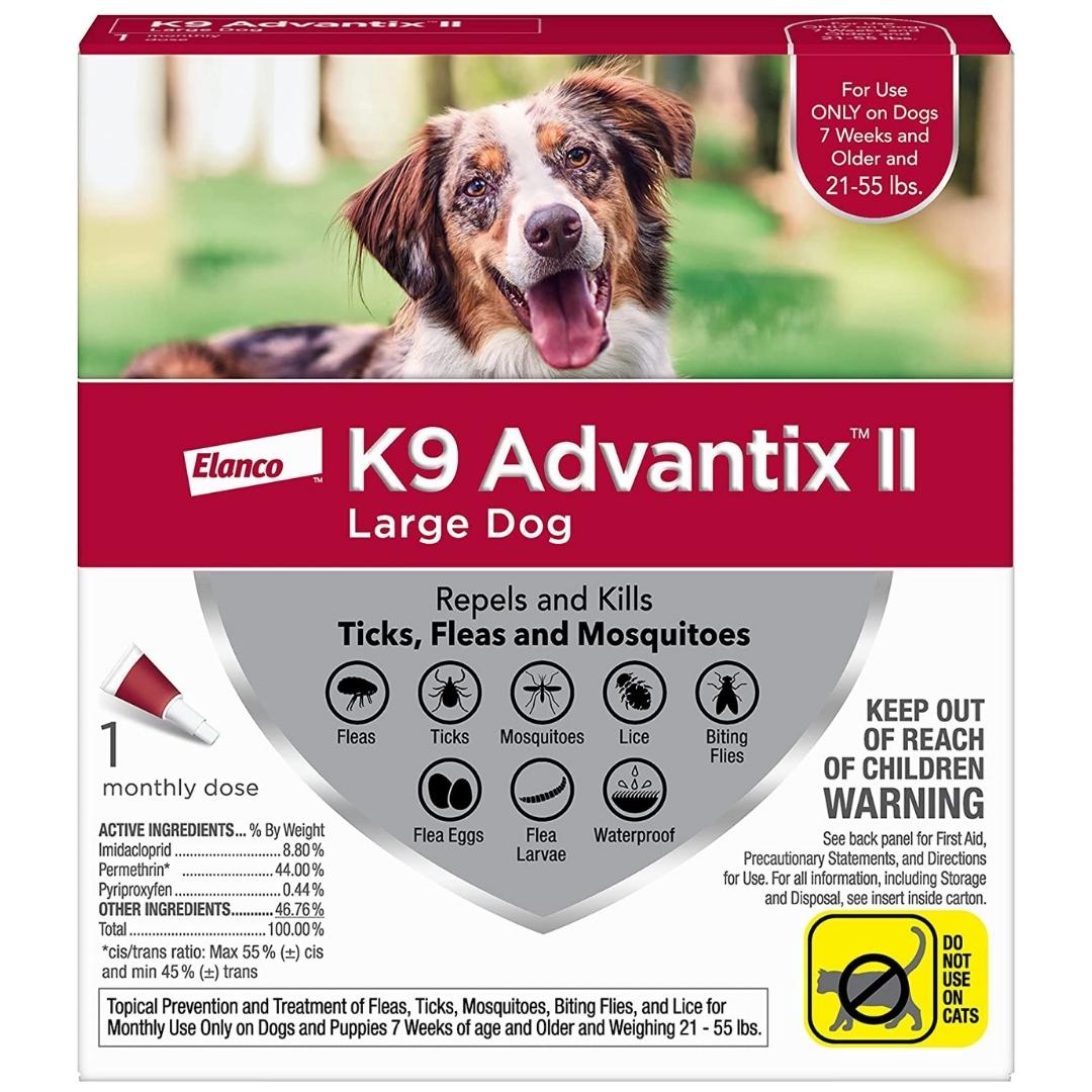 Advantage II Flea Treatment for Large Dogs 21-55 lbs, Single Dose