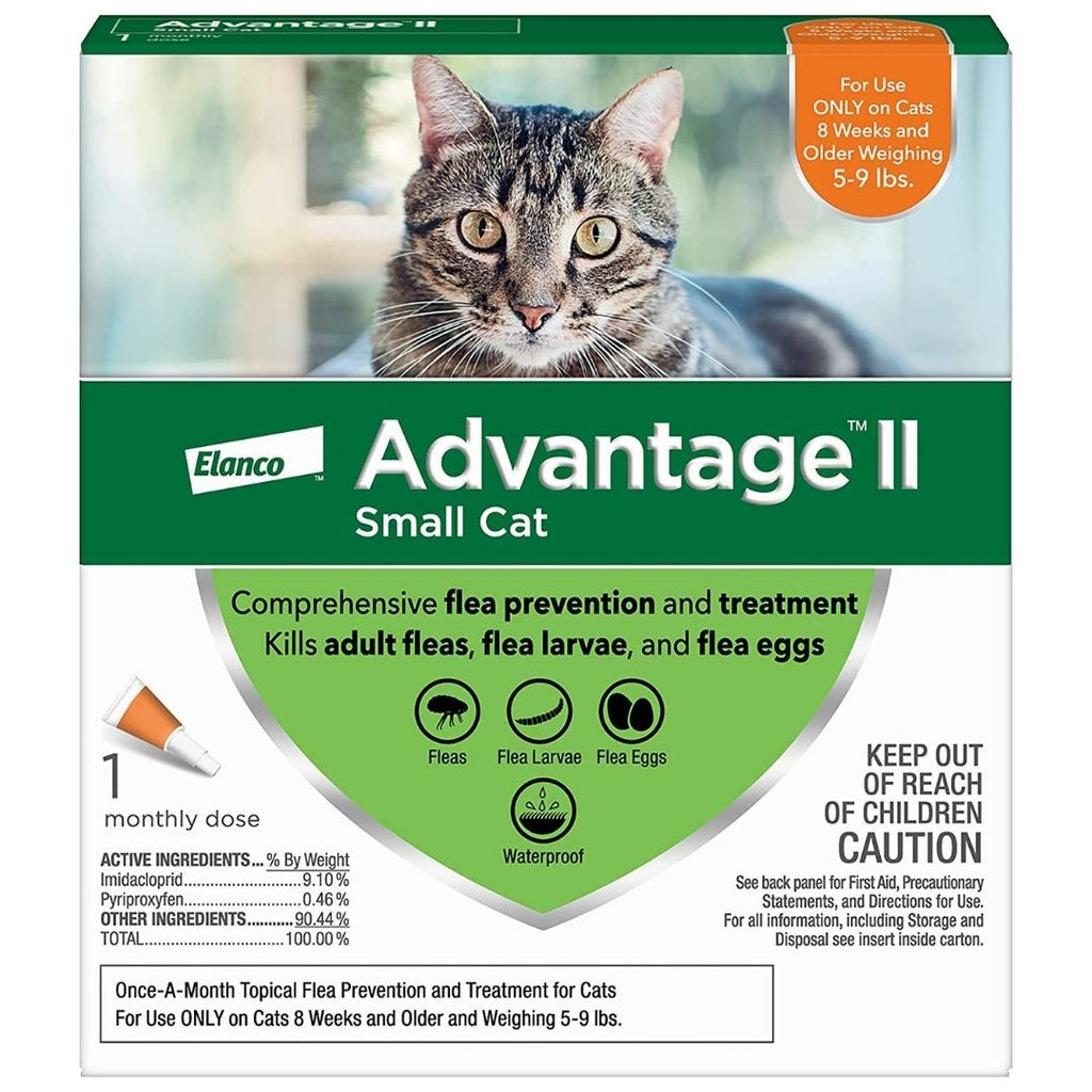 Advantage II Flea Treatment for Small Cats 5-9 lbs, Single Dose