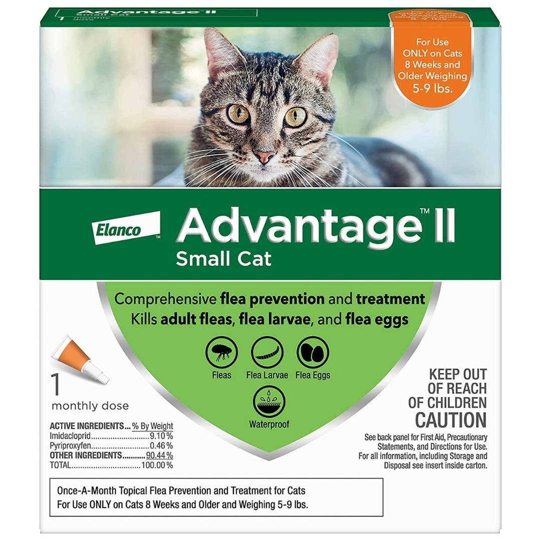 Advantage II Flea Treatment for Small Cats 5-9 lbs, Single Dose