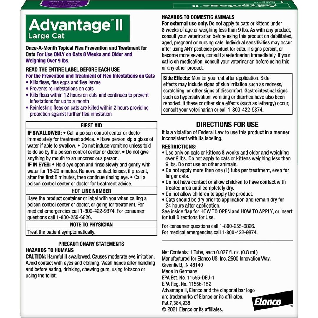 Advantage II Flea Treatment for Large Cats Over 9 lbs, Single Dose