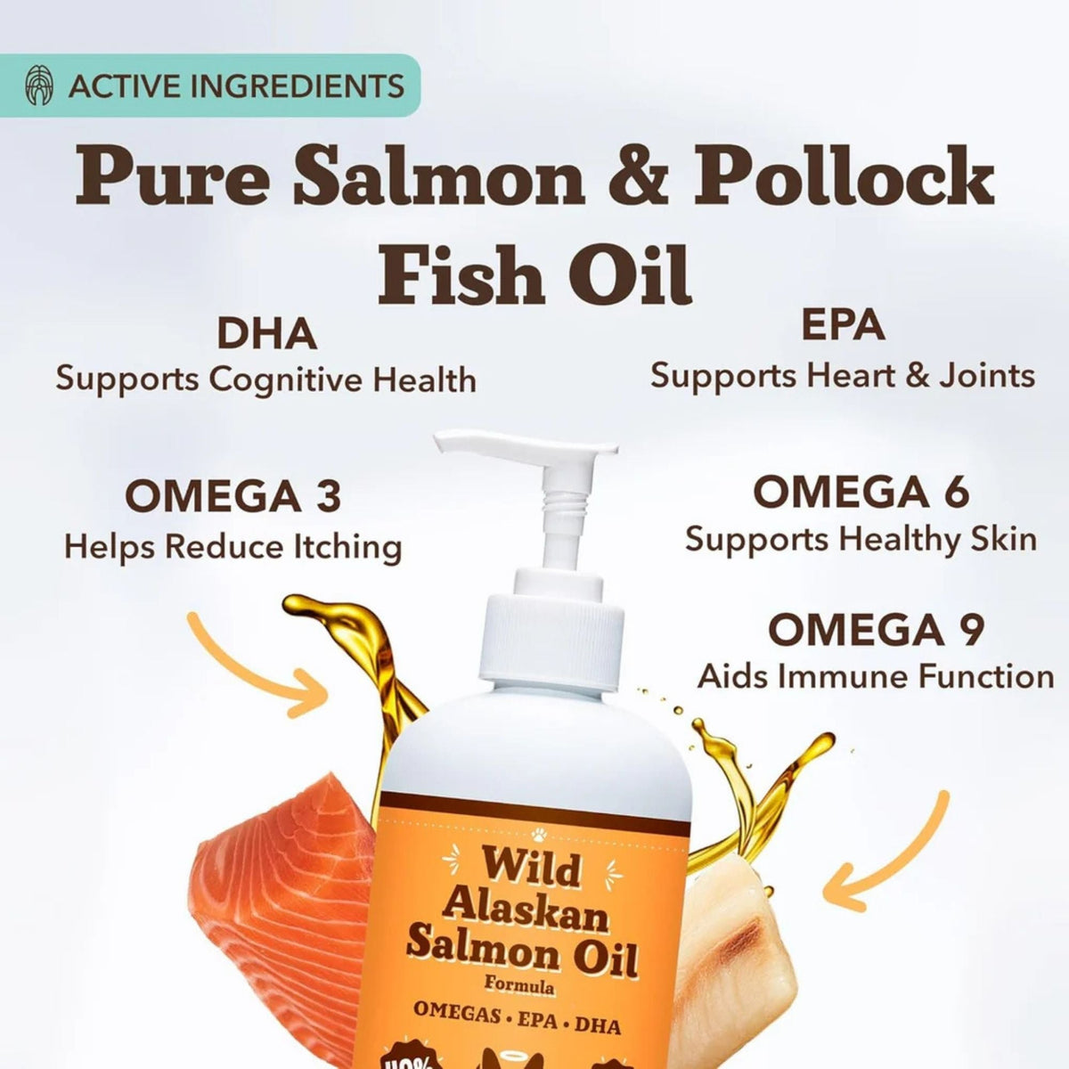 Natural Dog Company Dog & Cat Wild Alaskan Salmon Oil 16oz.