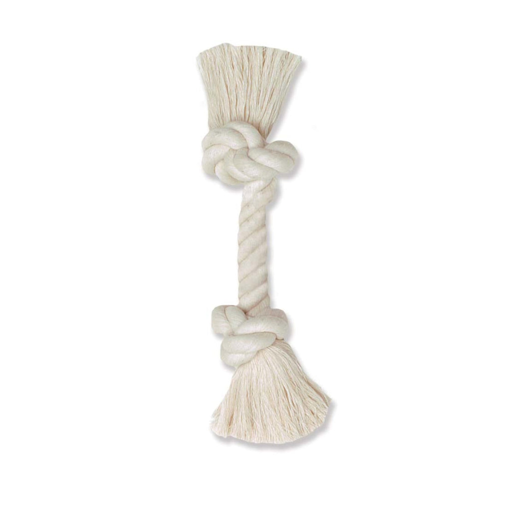 Mammoth 100% Cotton White Rope Bone Medium 12in