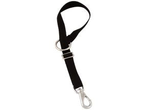 Bucket Strap Adjustable 15" to 26" long, Nickel Plated Ring, Snap, Black #45414