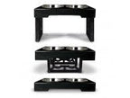 OurPets Barking Bistro Adjustable Elevated Dog Feeder Black
