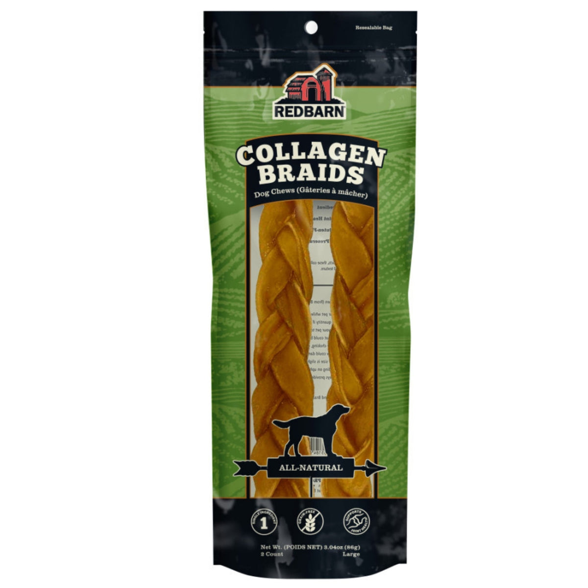 Redbarn Pet Products Collagen Braid Dog Treat 1ea/LG, 2 pk