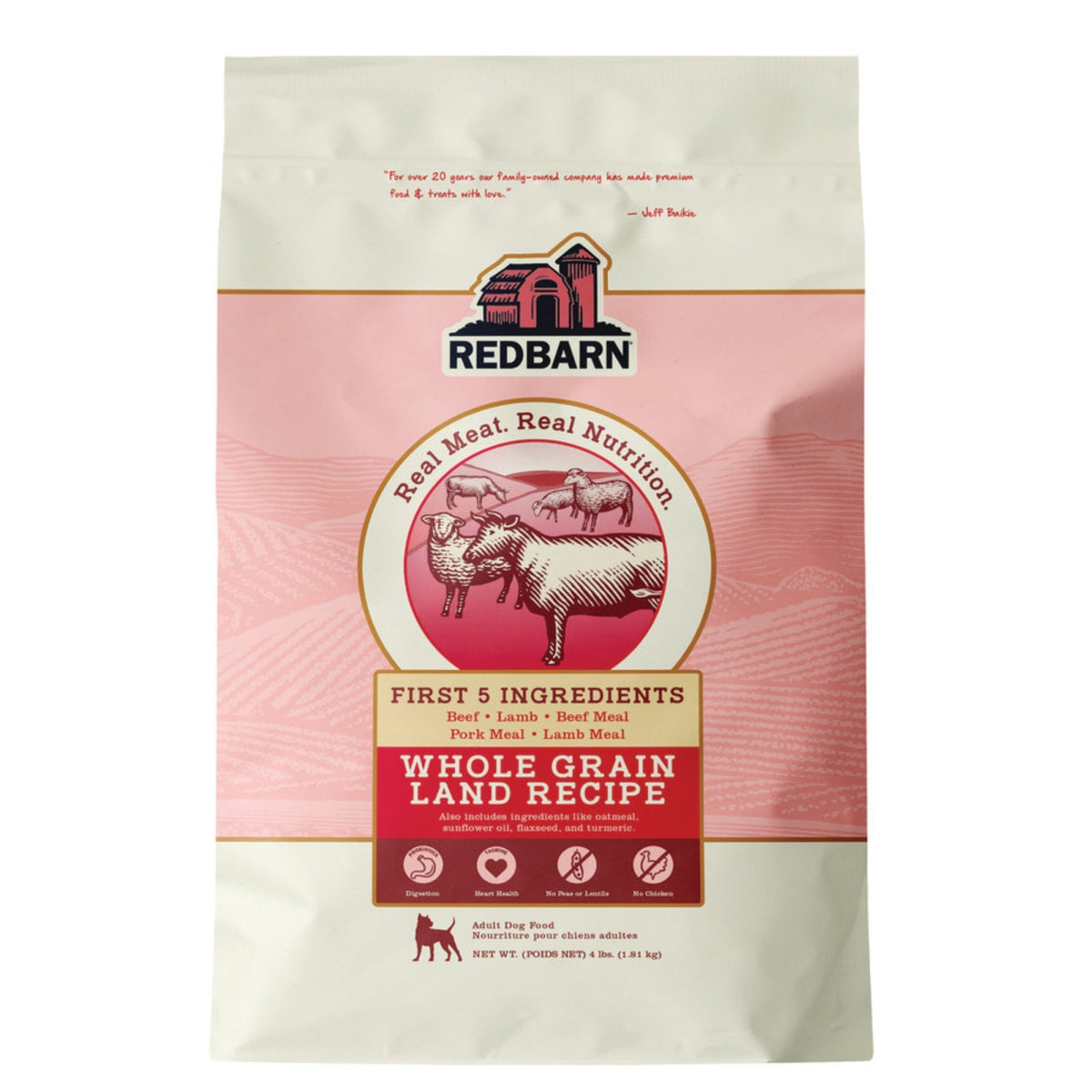 Redbarn Pet Products Whole Grain Dry Dog Food Land, 1ea/4 lb
