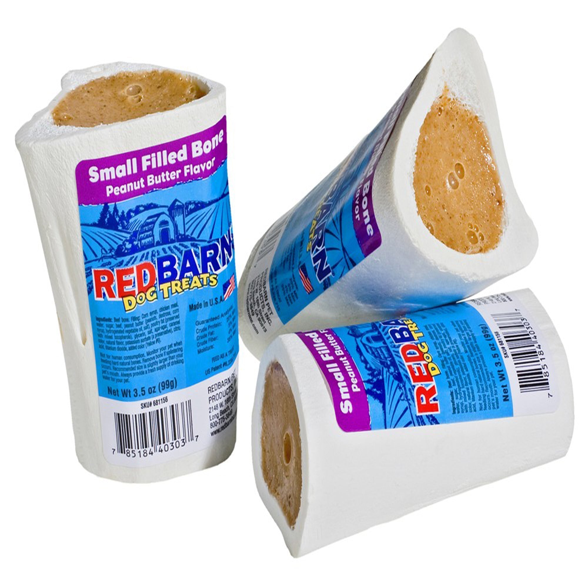 Redbarn Peanut Butter Filled Bone Dog Chew, Small, 3.5 oz