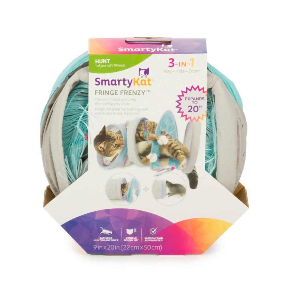 SmartyKat Fringe Frenzy Cat Activity Tunnel 20 in
