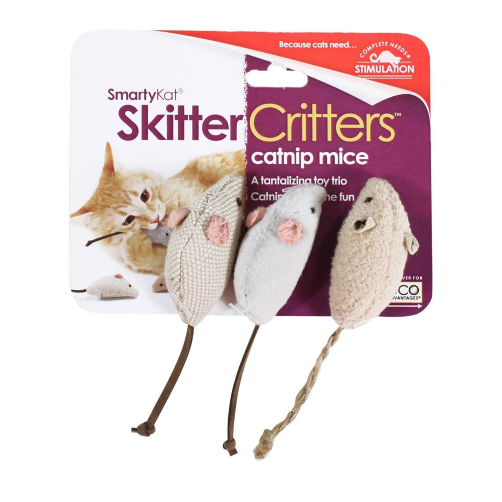 SmartyKat Skitter Critters Catnip Mice (3-Pack)