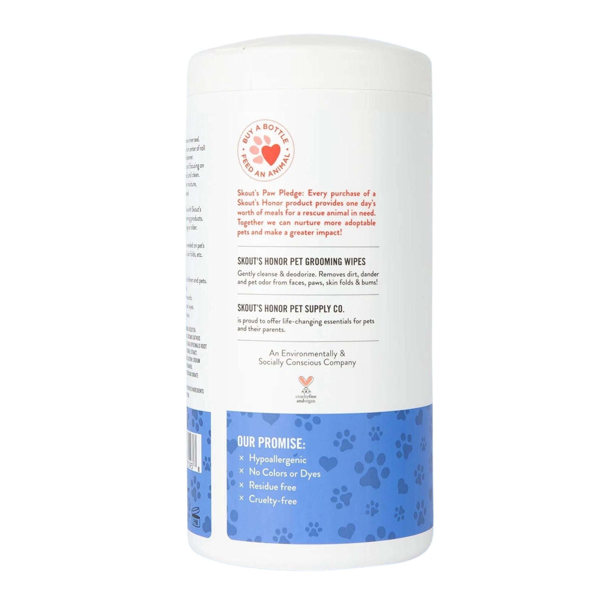 Skout's Honor Dog & Cat Pet Grooming Wipes 80 Count