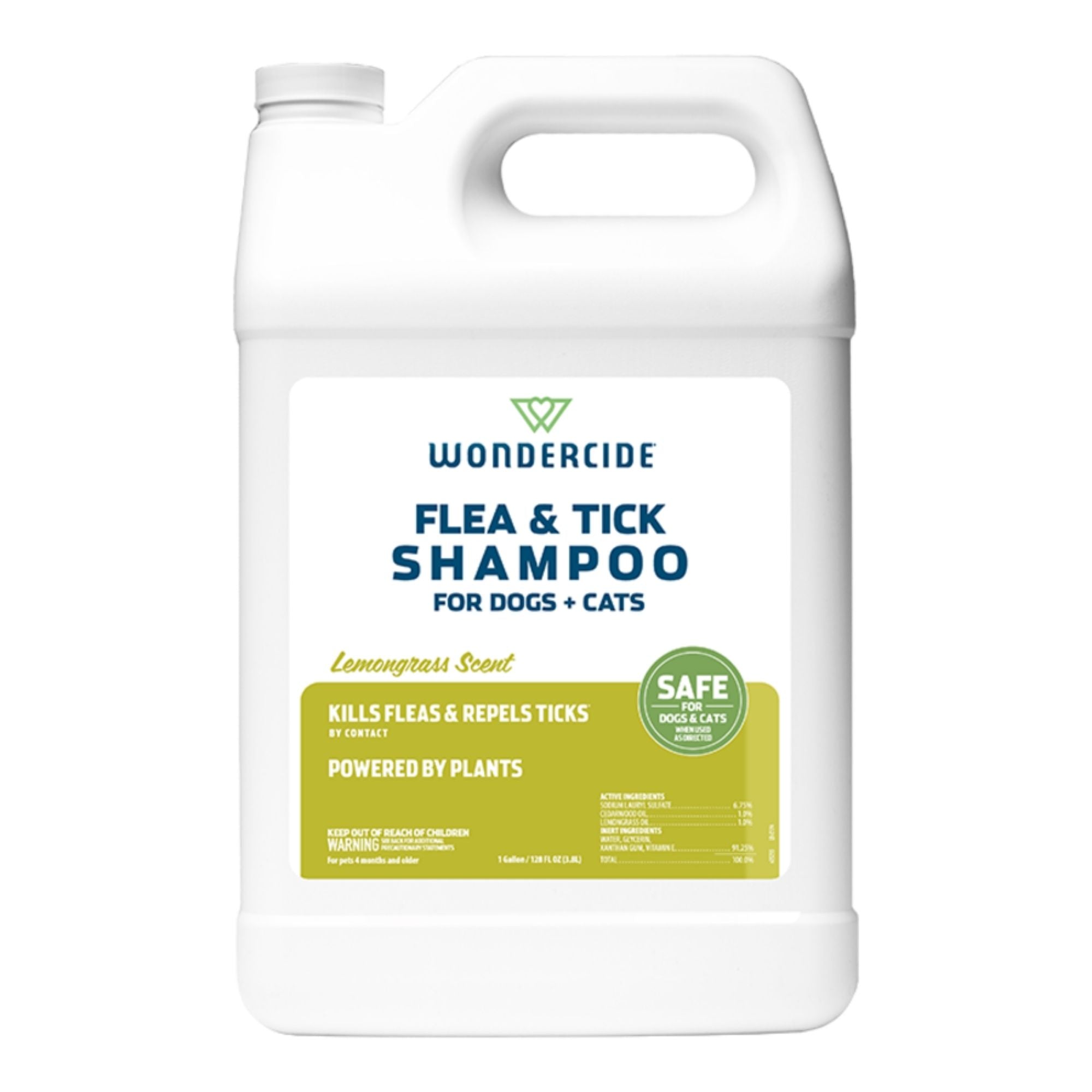 Wondercide Dog & Cat Flea & Tick Lemongrass Shampoo with Natural Essential Oils 1 Gallon