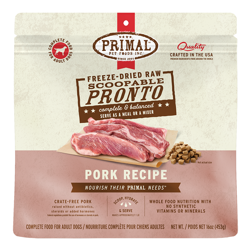 Primal Dog Freeze-Dried Pronto Pork 16oz.