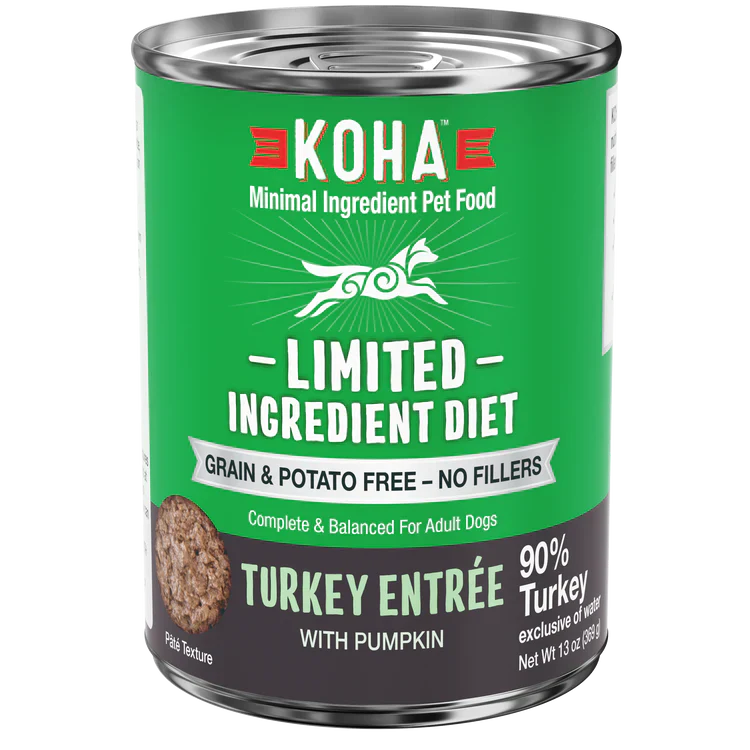 Koha Limited Ingredient 90% Turkey Wet Dog Food, 13 oz (Case of 12)