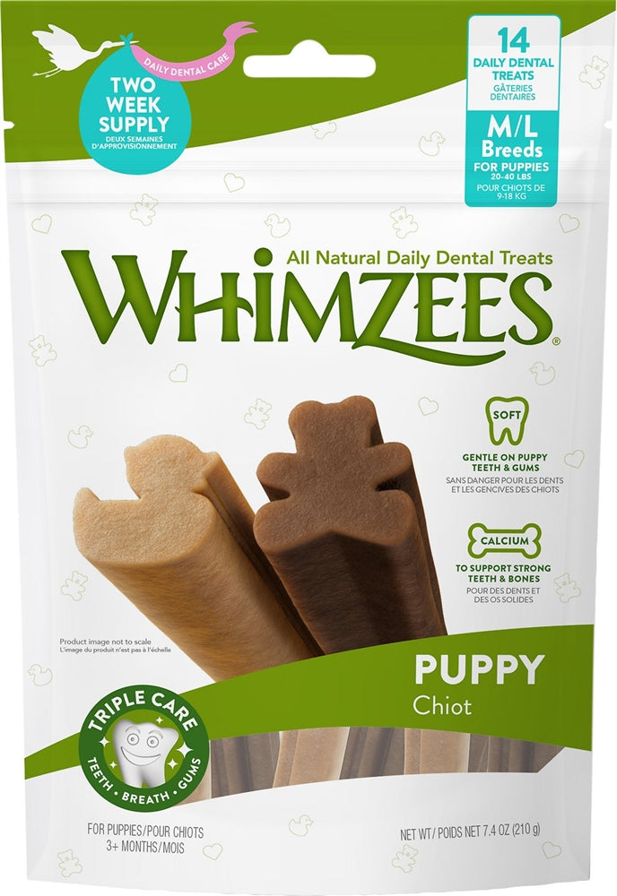 Whimzees Puppy Dental Chews, Medium/Large, 7.4 oz