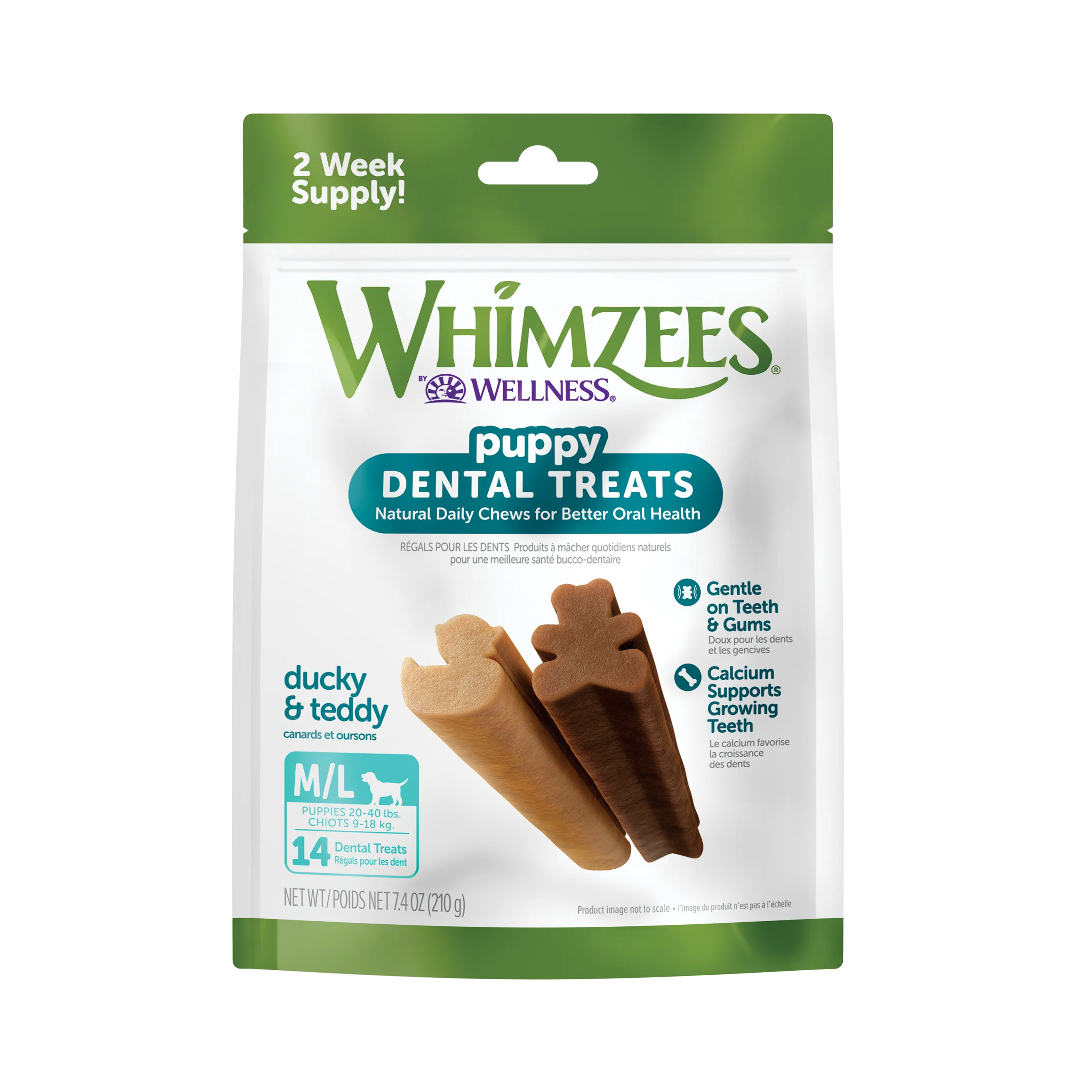 Whimzees Puppy Dental Chews, Medium/Large, 7.4 oz