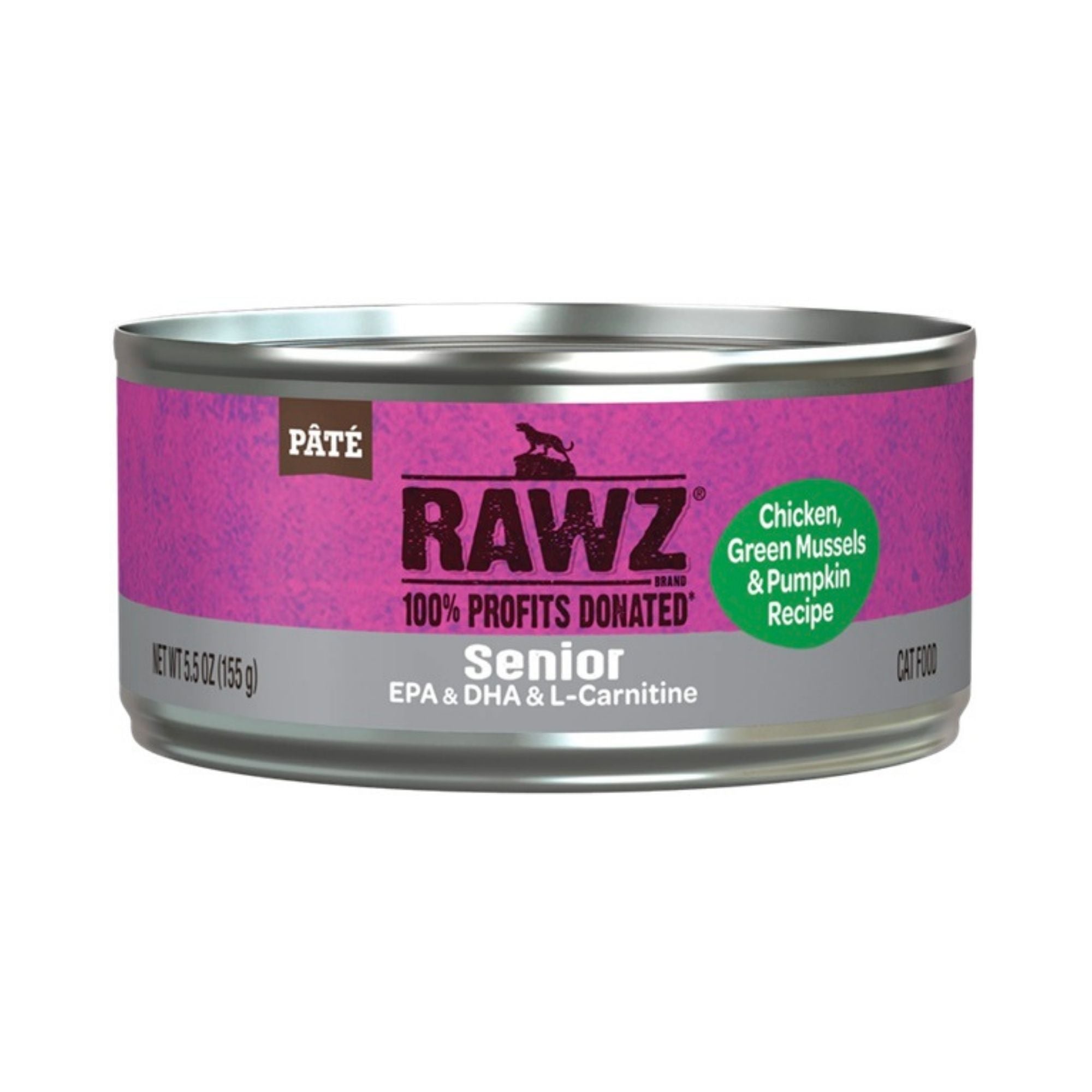 Rawz Senior Cat Chicken Green Mussels Pumpkin Pate 5.5oz. (Case of 24)