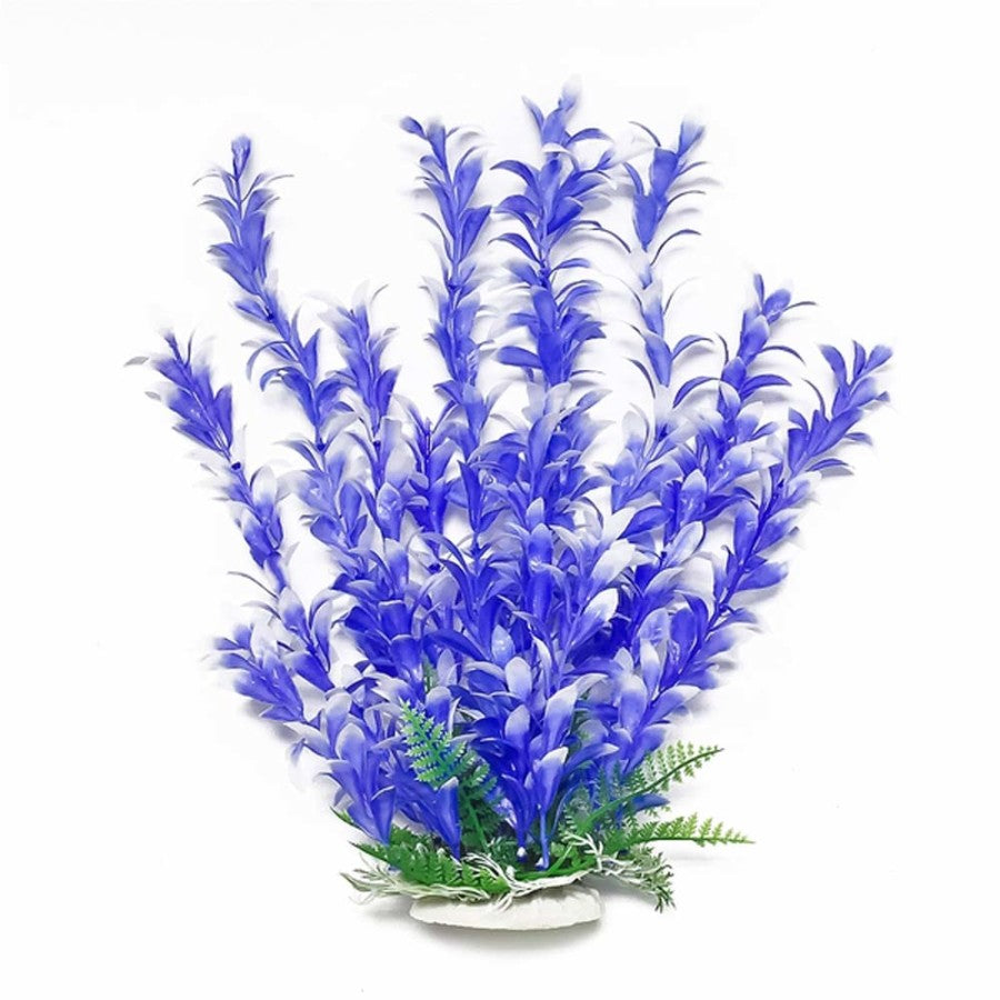 Aquatop Bacopa Aquarium Plant with Weighted Base Blue, White 6 in