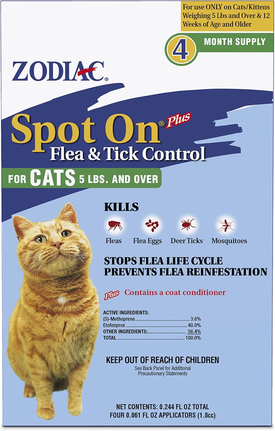 Zodiac Spot On Plus Flea & Tick for Cats