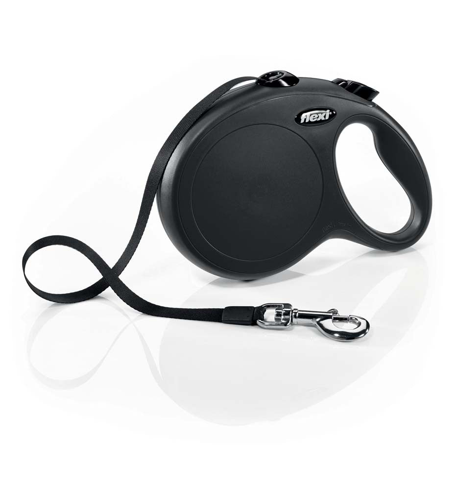 Flexi Classic Nylon Cord Dog Leash Black 16 Ft, Lg, Up To 132 Lb