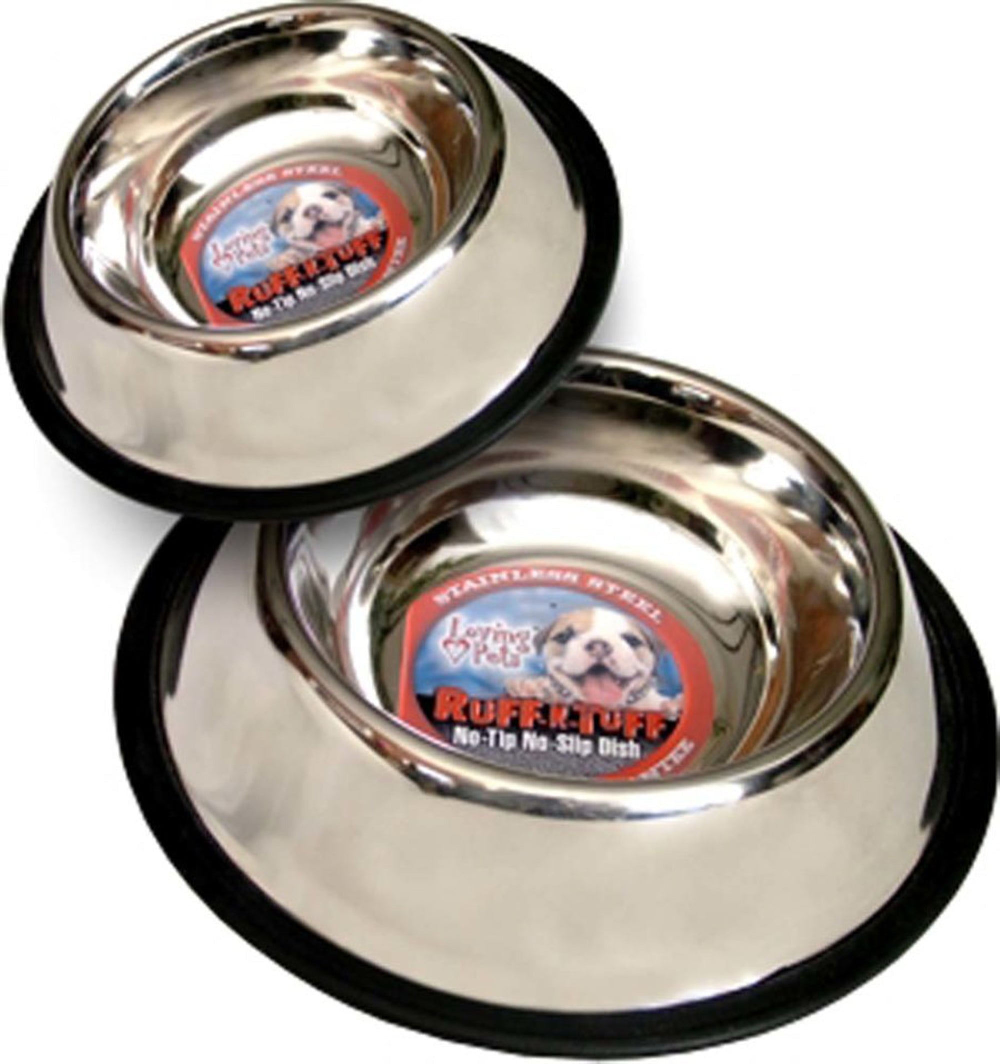 Loving Pets Traditional NoTip Stainless Steel Dog Bowl Silver, 1ea/96 oz
