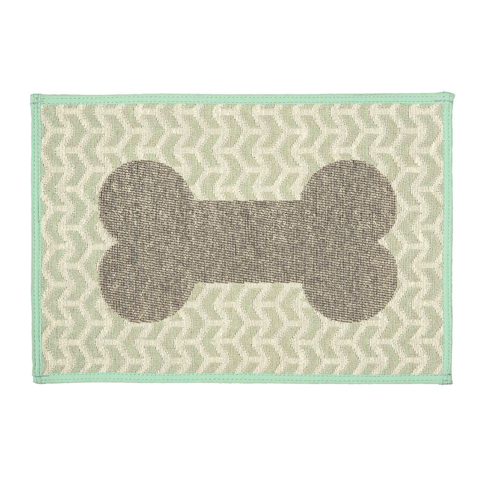 Loving Pets Bella Fashion Mats Geometric Bone, Aqua, 1ea