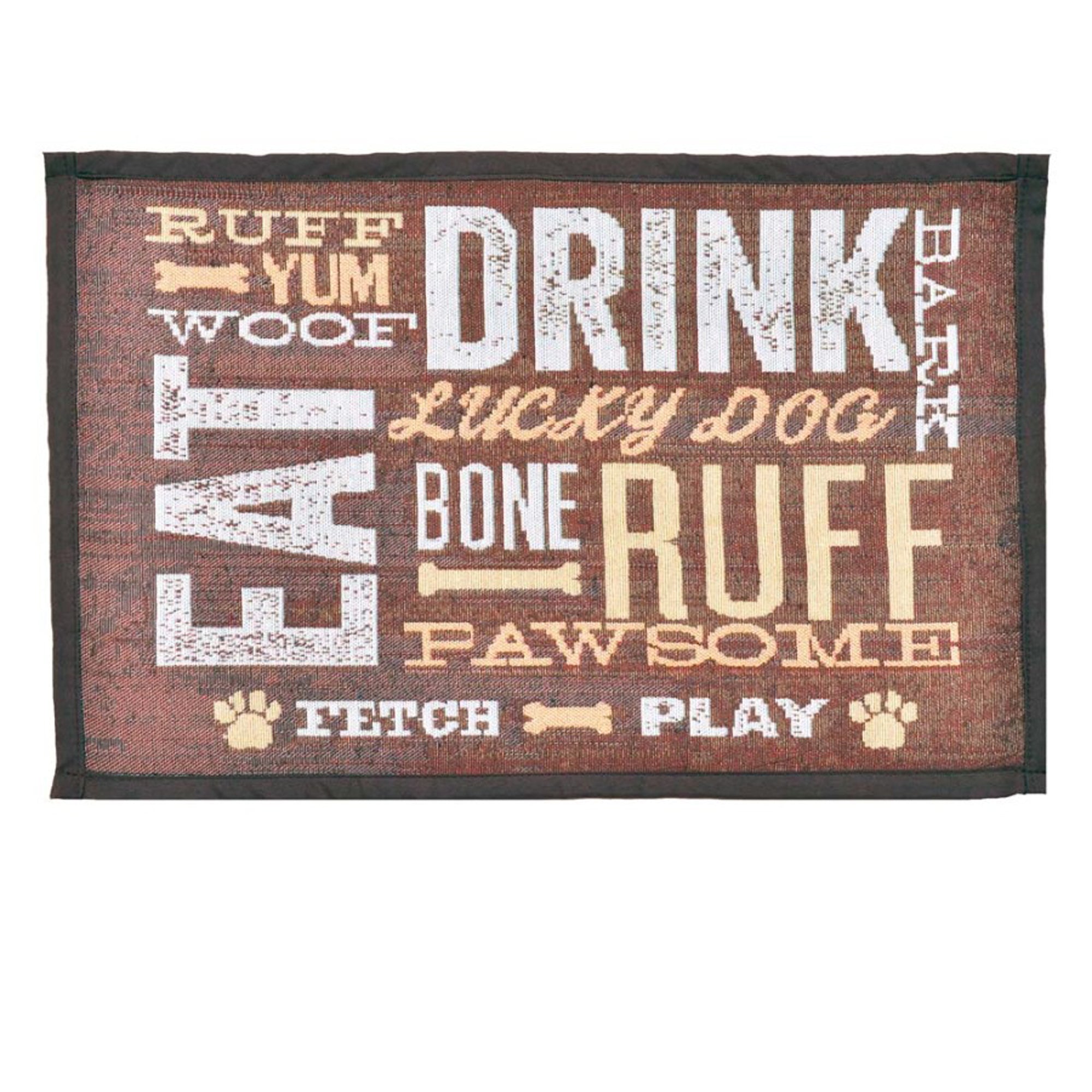 Loving Pets Fashion Mat Dog Day Expressions Brown, White, Tan, 1ea