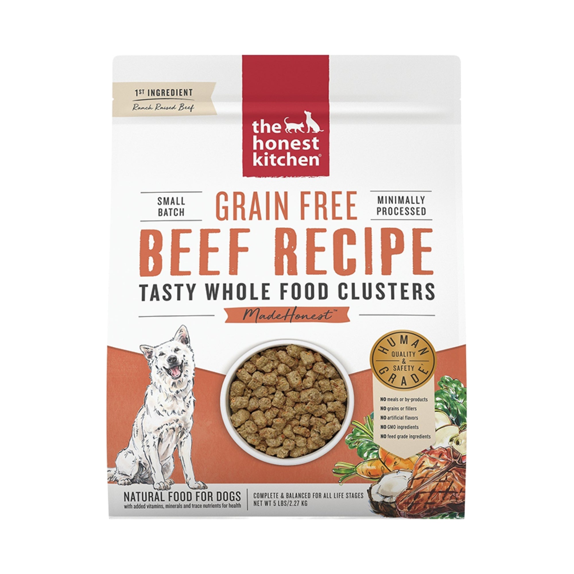 The Honest Kitchen Grain-Free Beef Clusters Dry Dog Food, 5 lb