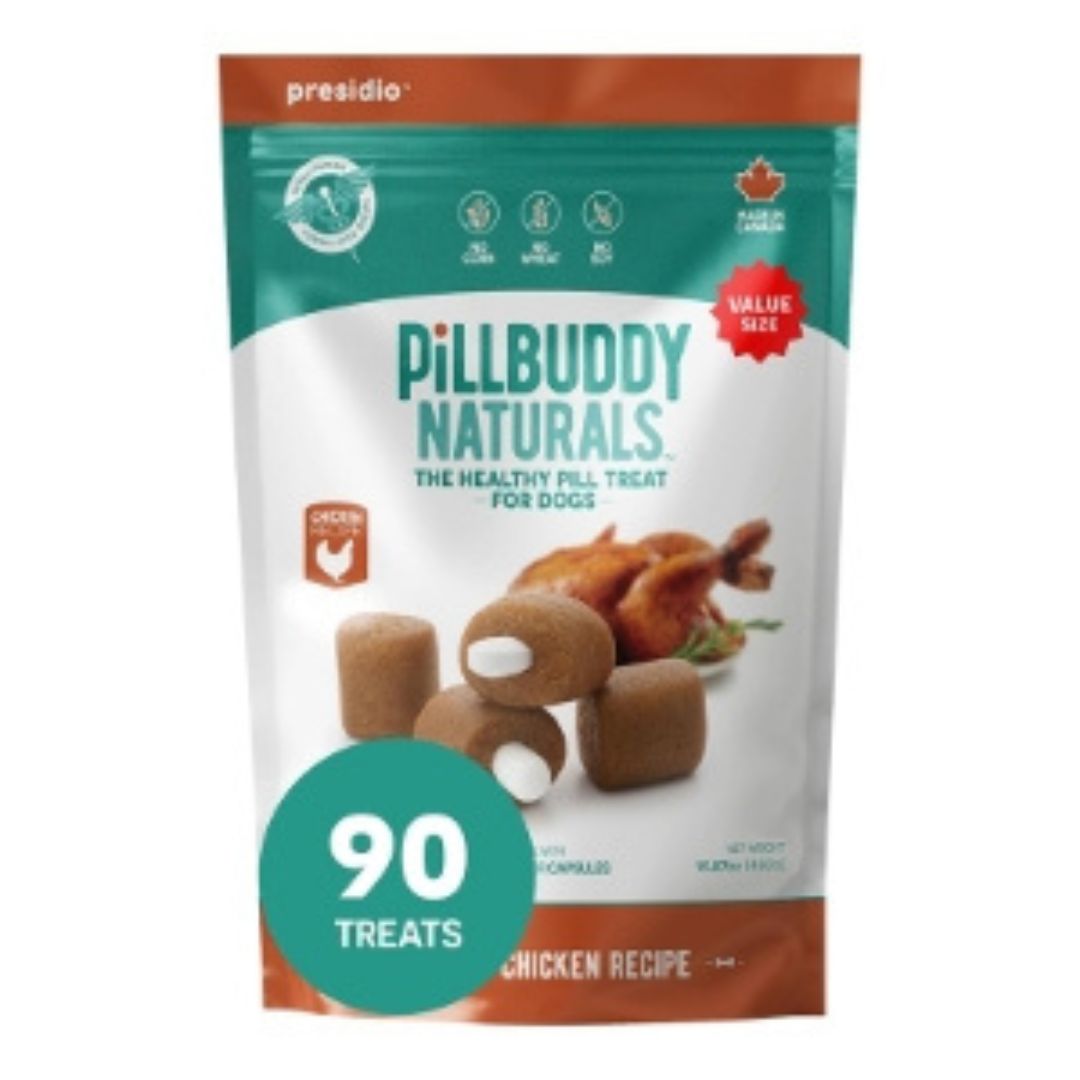 Presidio Dog Pill Buddy Natural Chicken 90 Count