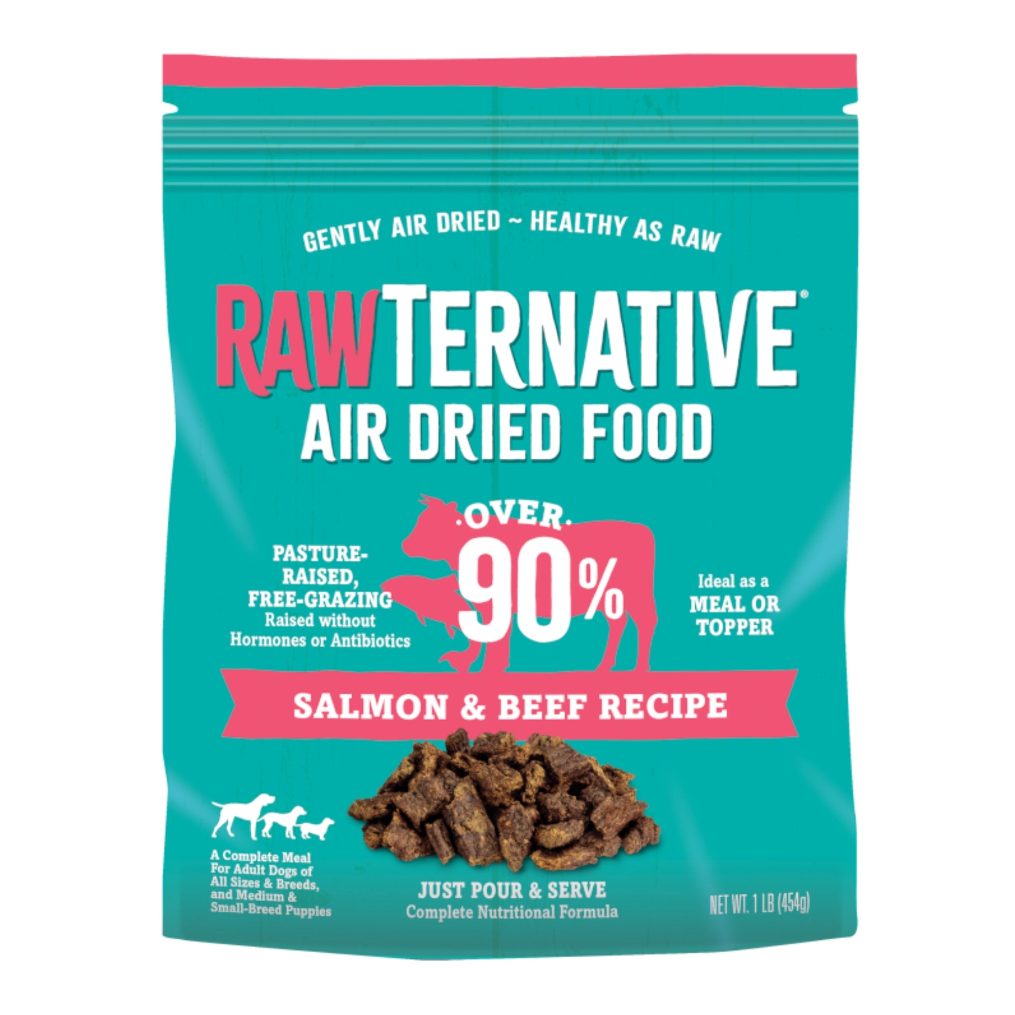 Grandma Mae's Country Naturals Rawternative Air Dried Dog Food Salmon & Beef 1lb