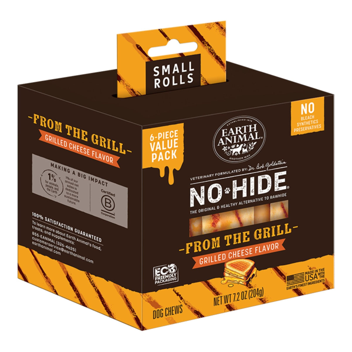 Earth Animal Dog No - Hide From The Grill Grilled Cheese Rolls Small Value Pack - 6 Pack