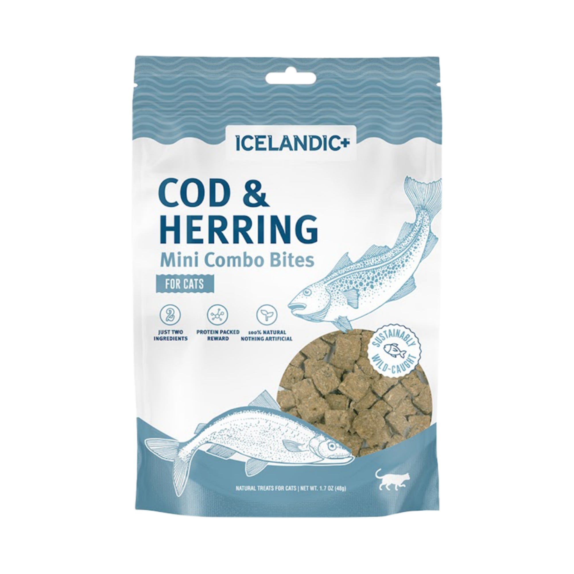 Icelandic+ Mini Cod & Herring Combo Bites for Cats, 1.7 oz