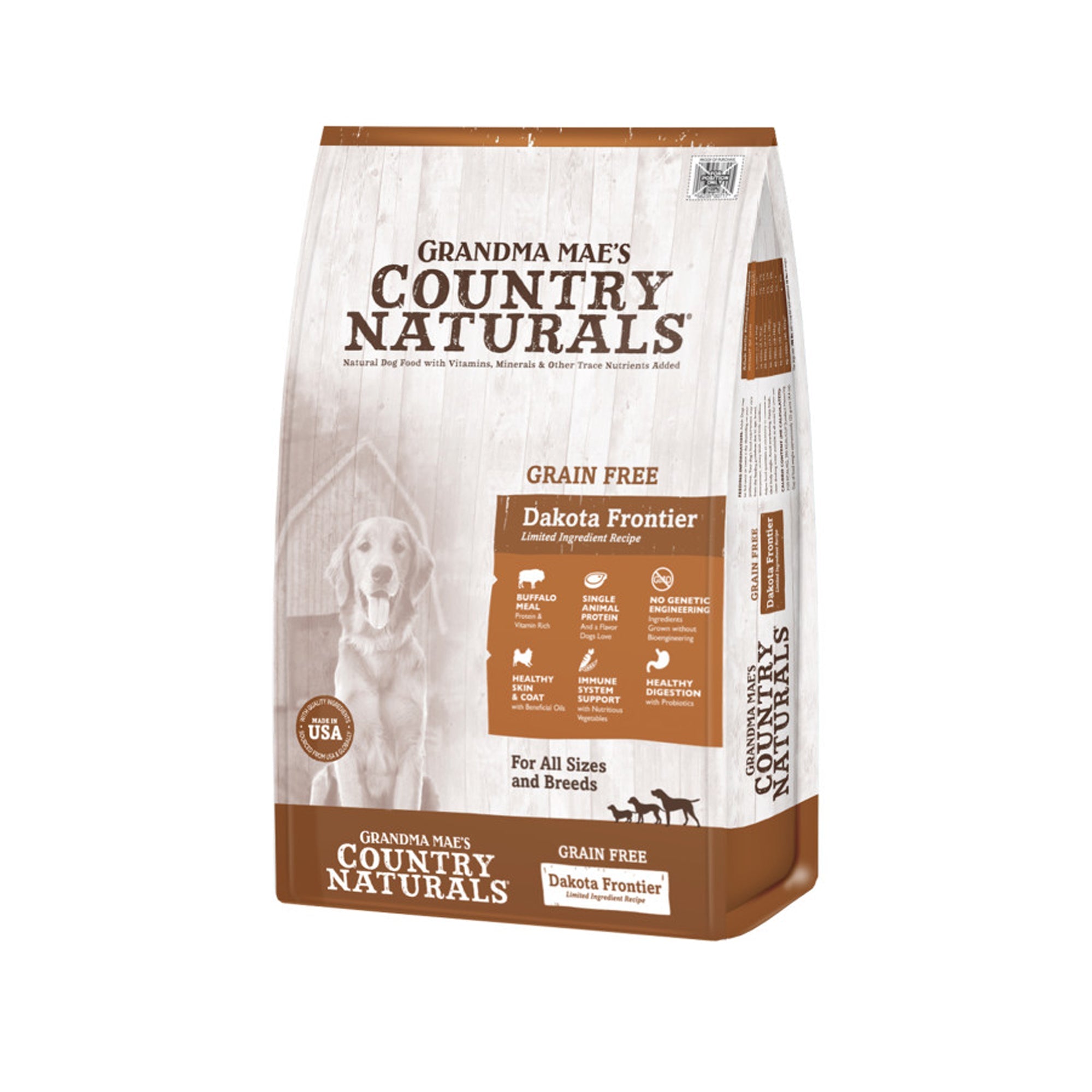 Grandma Mae's Country Naturals Grain Free LID Dry Dog Food Dakota Frontier Buffalo 4lb