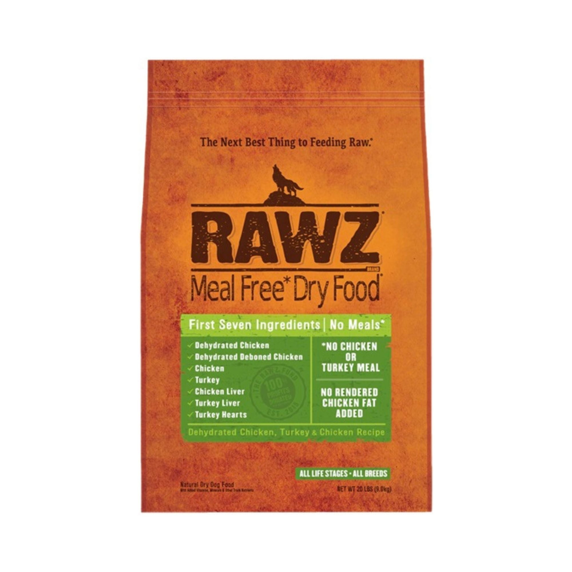Rawz Dog Chicken Turkey Meal Free 20Lb